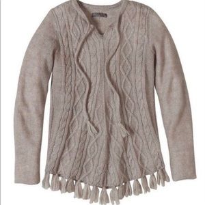 PrAna Grey Sweater Wool Blend Shelby XL